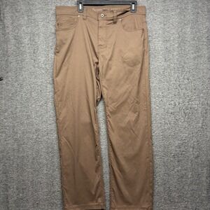 Prana Brion Slim Fit Pants Mens 34x30 Brown Performance Stretch Hiking 5-Pocket